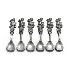 Salt Spoon, Set of 6, Sterling, Cupids