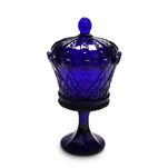 Hapsburg Crown Cobalt Blue by Tiara, Glass Candy Dish, Footed