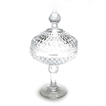 Diamond Point Clear by Indiana, Glass Candy Dish, w/ Lid