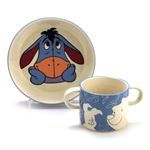 Winnie The Pooh by Disney, Ceramic Child's Cup w/ 2 Handles & Bowl, Eeyore