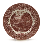 17th Century Red by Staffordshire Engraving, Stoneware Dinner Plate