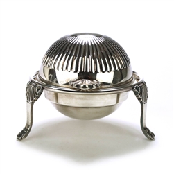 Butter Dish by Sheffield, Silverplate, Roll Top