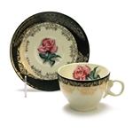 Pink Rose w/ Green Border by Taylor, Smith & T, China Cup & Saucer