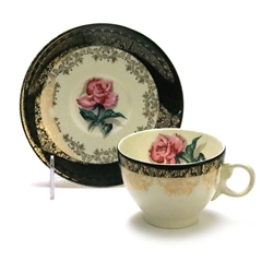 Pink Rose w/ Green Border by Taylor, Smith & T, China Cup & Saucer