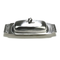 Butter Dish by Japan, Stainless, Scroll & Leaf Design