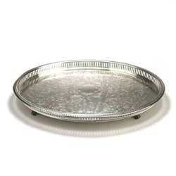 Gallery Tray, Silverplate, Reticulated Design, Footed