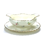 Pinafore by Pope Gosser, China Gravy Boat, Attached Tray
