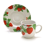 Strawberry Social by Tienshan, Stoneware Cup & Saucer