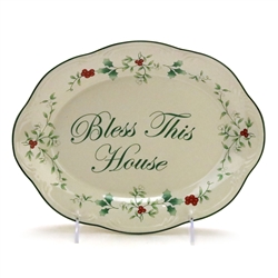 Winterberry by Pfaltzgraff, Stoneware Serving Platter, Bless This House Plate