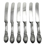 Brides Bouquet by Alvin, Silverplate Dinner Knives, Set of 6, Blunt Plated