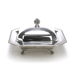 Butter Dish, Silverplate, Beaded Edge