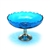 Compote by Empire, Pewter/Glass, Blue Ruffled Top