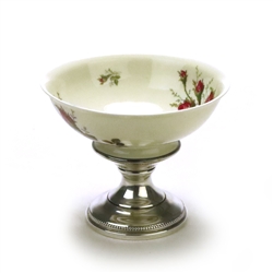 Moss Rose by Rosenthal, China Compote, Sterling Base