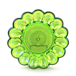 Hobnail Carnival Green by Indiana, Glass Deviled Egg Plate