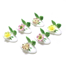 Place Card Holders by Lysander, China, Flowers, Set of 6