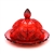 Inverted Thistle Ruby Red by Mosser, Glass Butter Dish, Round