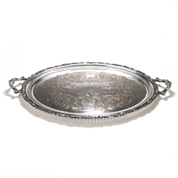 Serving Tray, Chased Bottom by Wallace, Silverplate, Floral Border