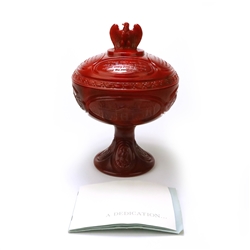 Comport & Lid by Fenton, Glass, Jefferson, Red Slag