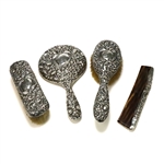 Repousse by Gorham, Sterling Dresser Set, 4-PC, Monogram IIC