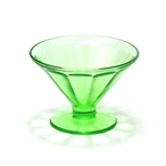 Thumbprint Green by Federal Glass Co., Glass Champagne Glass, Tall Sherbet