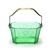 Ice Bucket, Glass, Green Etched Glass