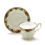 Old Country Roses by Royal Albert, China Cup & Saucer, Ruby Celebration