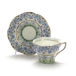 Cup & Saucer by Rosina/Queens, China, Blue Flowers