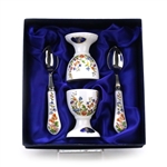 Cottage Garden by Aynsley, China Egg Cup Set, Egg Spoons