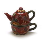 Octavia Hill Garden by Tracy Porter, Ceramic Individual Teapot w/ Cup & Lid