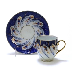 Demitasse Cup & Saucer by Germany, Porcelain, Blue and Gold Design