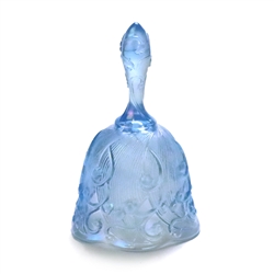 Lily of the Valley Misty Blue Satin by Fenton, Glass Dinner Bell, Iridescent