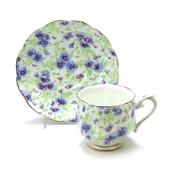 Cup & Saucer by Royal Albert, China, Blue Pansy