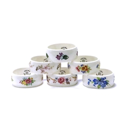 Napkin Rings, Set of 6 by Countess, China, Flowers
