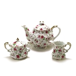 Rose Chintz by Lefton, China 3-PC Tea Service