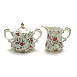 Rose Chintz by Lefton, China Cream Pitcher & Sugar Bowl