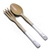 Grenoble by Prestige Plate, Silverplate Salad Serving Spoon & Fork, Olive Wood