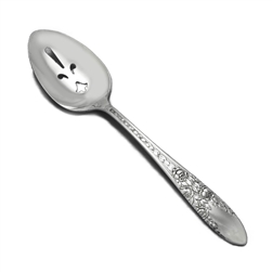 Rose & Leaf by National, Stainless Tablespoon, Pierced (Serving Spoon)