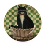 Country Kitties by Sakura, Stoneware Salad Plate, Dessert, Black Cat