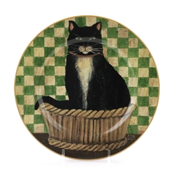 Country Kitties by Sakura, Stoneware Salad Plate, Dessert, Black Cat