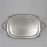 Heritage by 1847 Rogers, Silverplate Tray, Chased Bottom w/ Handles