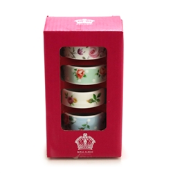 New Country Roses White by Royal Albert, Ceramic Napkin Rings, Set of 4