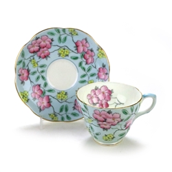 Springdale by Foley, China Cup & Saucer, Blue Background