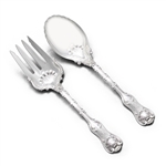 Imperial Queen by Whiting Div. of Gorham, Sterling Salad Serving Spoon & Fork, Monogram RJC