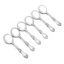 Les Cinq Fleurs by Reed & Barton, Sterling Bouillon Soup Spoon, Set of 6, Monogram S