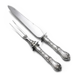 Les Cinq Fleurs by Reed & Barton, Sterling Carving Fork & Knife, Roast, Monogram P