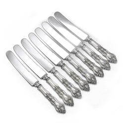 Moselle by American Silver Co., Silverplate Luncheon Knives, Set of 8, Blunt Plated