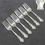 Moselle by American Silver Co., Silverplate Salad Forks, Set of 6, Monogram P