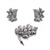 Pin & Earring Set by Danecraft, Sterling Maple Leaves