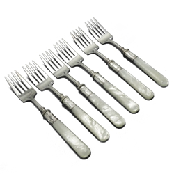 Pearl Handle by Universal Salad Forks, Set of 6, Vine Ferrule