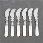 Pearl Handle by Landers, Frary & Clark: Butter Spreaders, Set of 6, Flat Handle